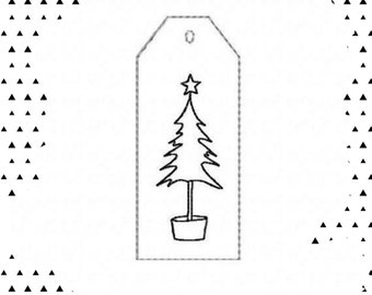 Anhänger Baum 2 - 10 x 10 Rahmen Stickdatei Stickmuster Weihnachten Doodle Noel