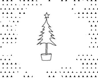 Weihnachtsbaum 2 - 13 x 18 Rahmen Stickdatei Stickmuster Vintage Doodle
