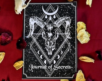 Journal of Secrets Witchy Notebook • Astrology Lover • Gothic Home Decor • Housewarming Gift • Dark Academia Decor • Wolf Kult