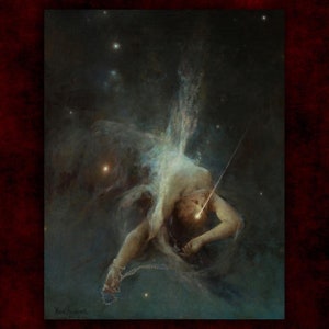 Falling Star by Witold Pruszkowski Canvas Print (1884) • Giclée Prints • Classical Fine Art Poster • Victorian Painting • Gothic Home Decor