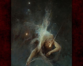 Falling Star by Witold Pruszkowski Canvas Print (1884) • Giclée Prints • Classical Fine Art Poster • Victorian Painting • Gothic Home Decor