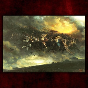 The Wild Hunt of Odin by Peter Nicolai Arbo Giclée Canvas Print (1872) • Classical Fine Art Print • Victorian Painting • Gothic Home Decor