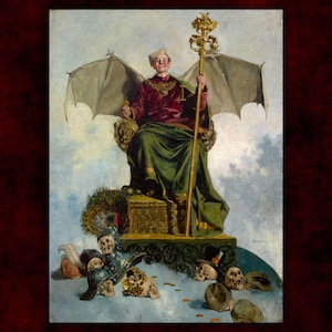 Allegory of Satan by Ludwik Stasiak Canvas Print (1900) • Classical Fine Art Print • Victorian Painting • Gothic Home Decor