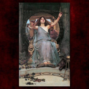 Circe Offering the Cup to Ulysses by John William Waterhouse Canvas Print • Giclée Prints • Classical Fine Art Poster • Victorian Painting