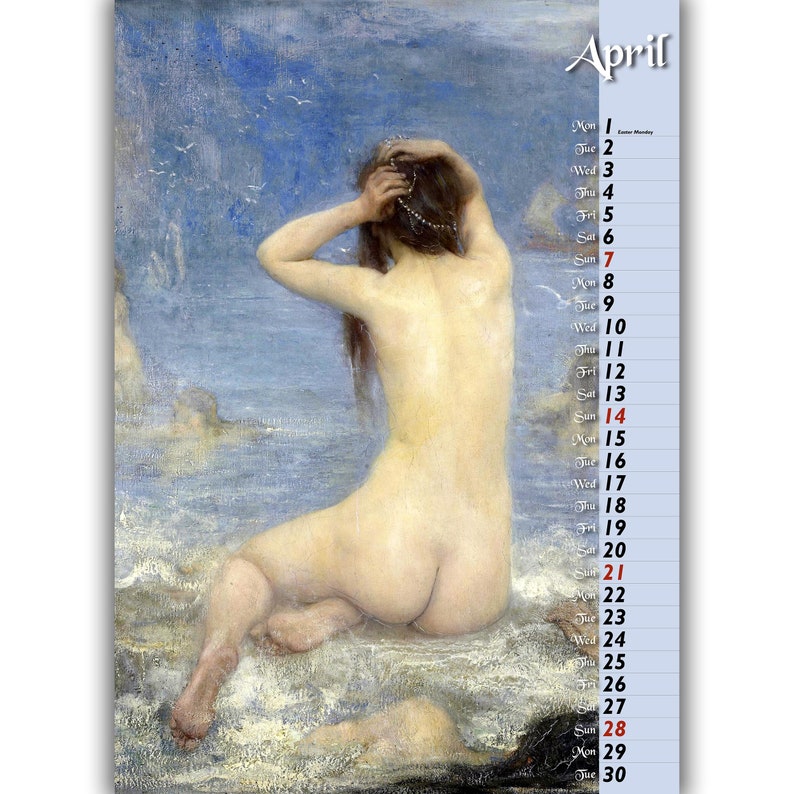 Mythical Creatures 2024 Wall Calendar A3 Size Gothic Home Decor Housewarming Gift Fine Art Nude Print Limited Edition Wolf Kult image 3