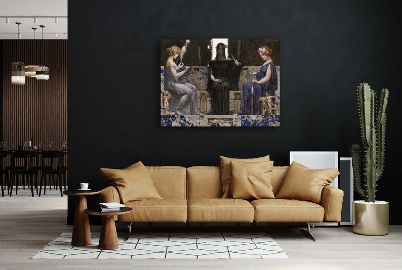 The Three Fates by Alexander Rothaug Canvas Print 1910 Giclée Prints Classical Fine Art Victorian Painting Gothic Home Decor image 8