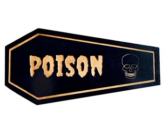 Poison Wanddeko • Holzschild für die Küche • Gothic Wohnkultur • Halloween Wanddeko • Personalisiertes Geschenk • Wolf Kult