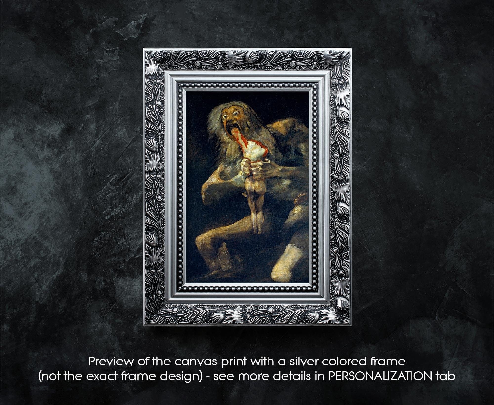 Saturn Devouring His Son by Francisco De Goya Canvas Print (1819 ...
