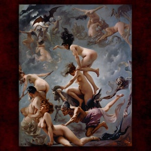 Witches Going to Their Sabbath by Luis Ricardo Falero Canvas Print • Classical Fine Art Print • Victorian Painting • Gothic Home Decor