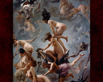 Witches Going to Their Sabbath by Luis Ricardo Falero Canvas Print • Classical Fine Art Print • Victorian Painting • Gothic Home Decor