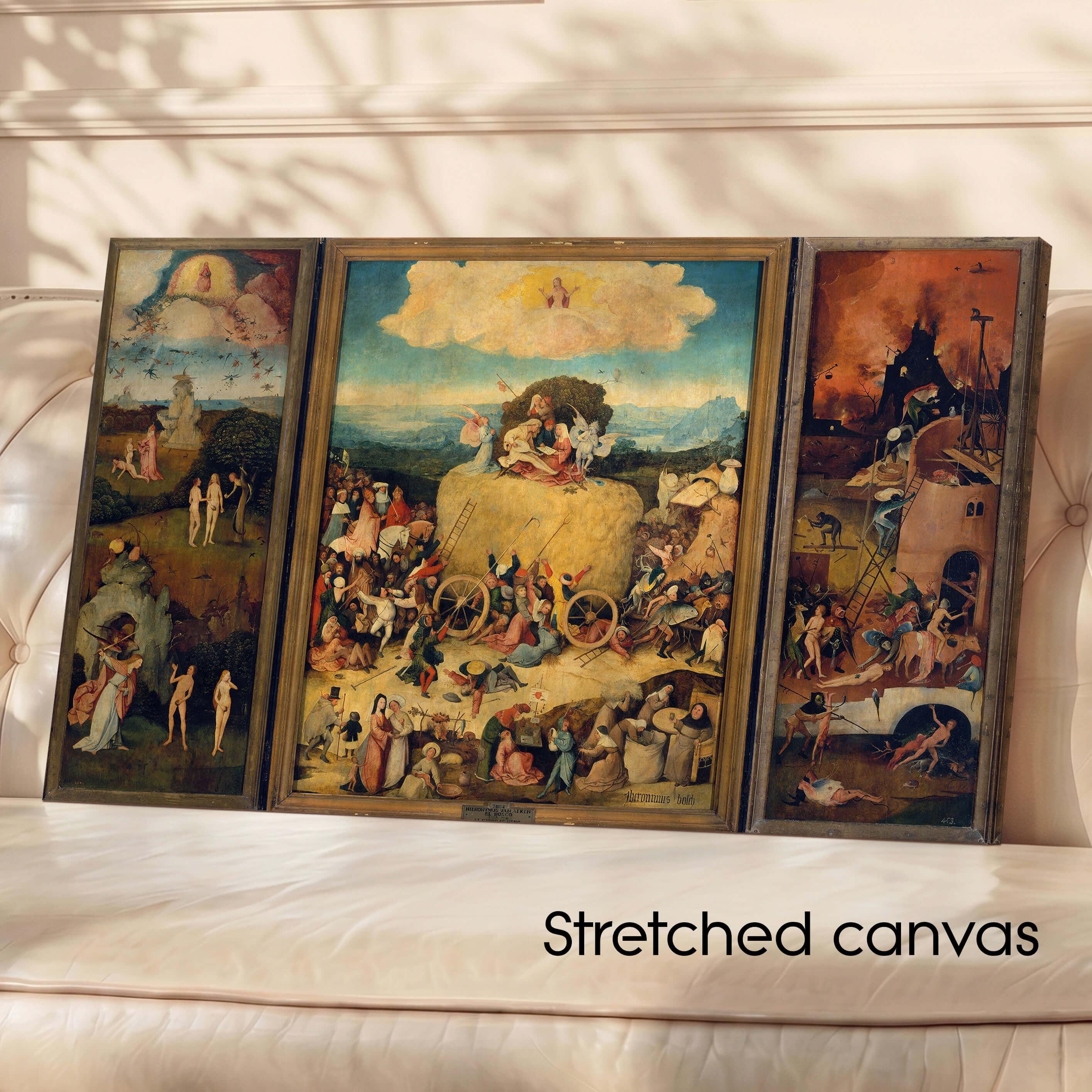 Stretched Canvas Print | the Haywain Triptych by Hieronymus Bosch