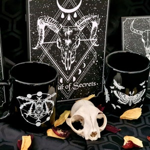 Goth Collector Gift Box Notebook, 2 Mugs & 2-4 Prints Gift Set Gothic Home Decor Housewarming Gift Astrology Lover Wolf Kult image 2