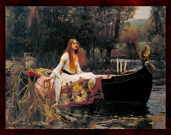 Die Dame von Shalott von John William Waterhouse Leinwanddruck (1888) • Giclée-Drucke • Klassische Kunst • Viktorianisch-gotische Heimdekoration