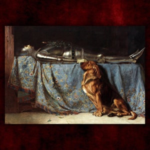 Requiescat by Briton Riviere Canvas Print (1888) • Giclée Prints • Classical Fine Art Poster • Victorian Painting • Gothic Home Decor
