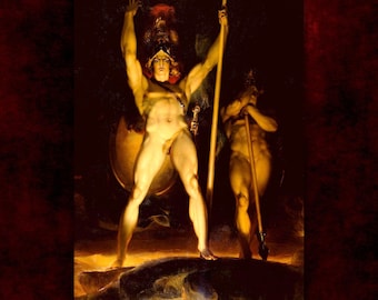 Satan Summoning His Legions by Sir Thomas Lawrence Giclée Canvas Print (1797) • Classical Fine Art Print • Victorian Gothic Home Decor