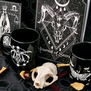 Goth Collector Gift Box Notebook, 2 Mugs & 2-4 Prints Gift Set Gothic Home Decor Housewarming Gift Astrology Lover Wolf Kult image 3