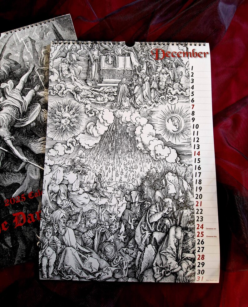 The Dark Ages 2025 Wall Calendar A3 Size Gothic Home Decor Housewarming