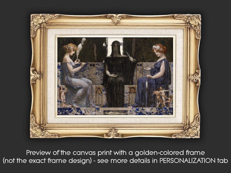 The Three Fates by Alexander Rothaug Canvas Print 1910 Giclée Prints Classical Fine Art Victorian Painting Gothic Home Decor image 6