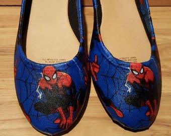 Women - marvel - spiderman - Womens Flat Shoes - AU Size 6-11 - Custom made