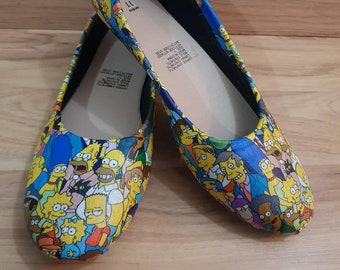 Women - the simpsons characters - Womens Flat Shoes - AU Size 6-11 - Custom made