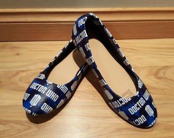 Doctor who - Womens flat shoes - sizes 6-11 - Custom Made