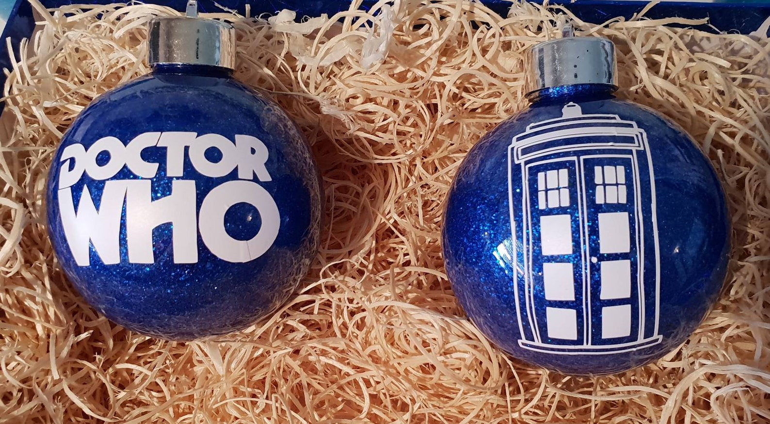Doctor Who Inspired Christmas Glitter Baubles 8cm Diameter - Etsy UK