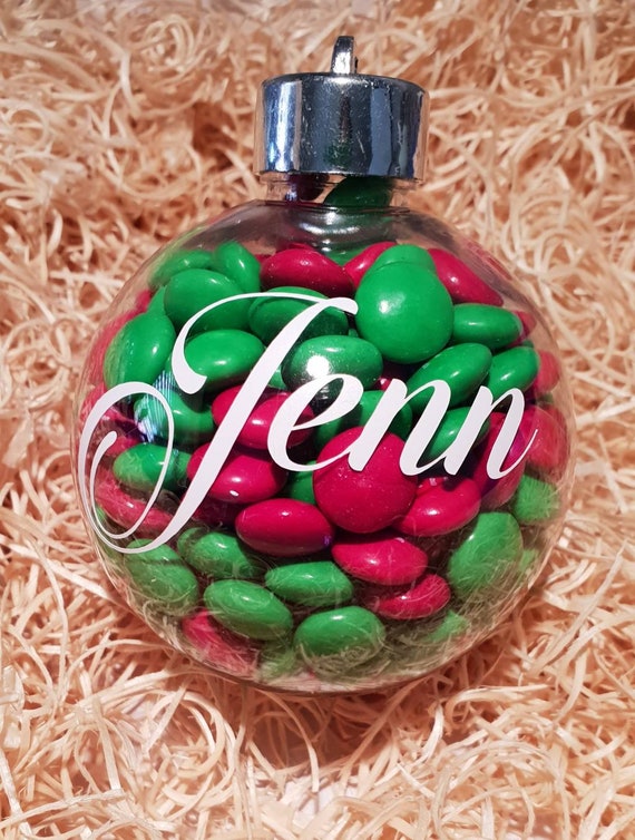 Personalisierte klare befüllbare Weihnachtskugeln 80 mm Durchmesser