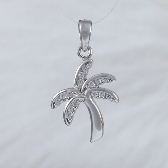 Sterling Silver Hawaiian Palm Tree Pendant Necklace With 18” Silver Chain A6123 Sterling Silver Hawaiian Palm Tree Pendant Necklace With 18” Silver Chain A6123