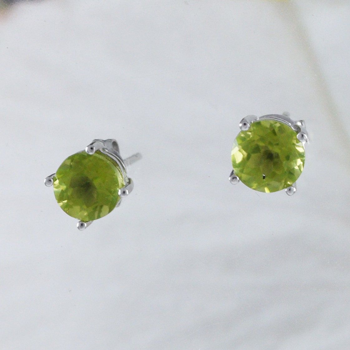 Birthday Gift Wedding Gift For Her Christmas Gift Natural Peridot Gemstone 925 Sterling Silver Handmade Floral Earring Anniversary Gift