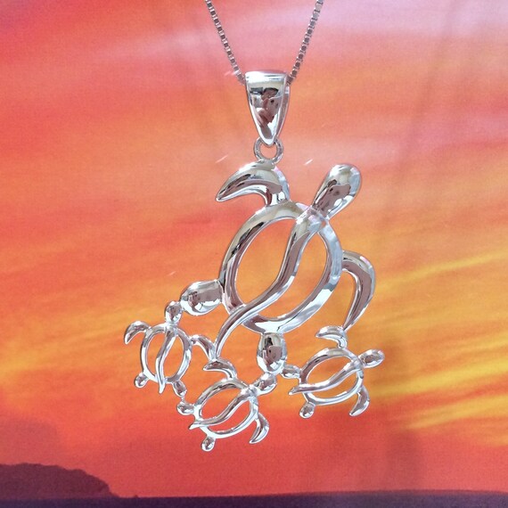 mom and baby turtle necklace