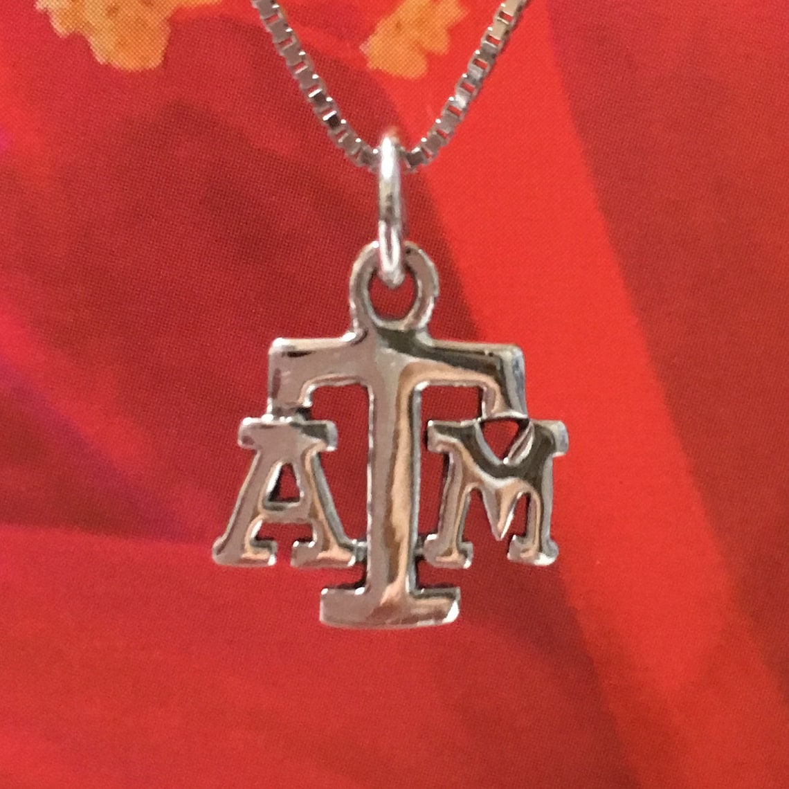 Pretty Texas A & M Necklace Sterling Silver Texas A and M Etsy