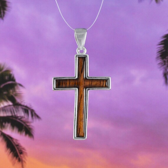 Koa wood cross necklace deals