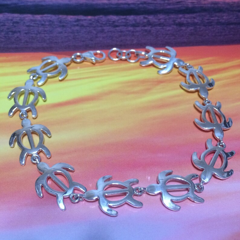 Gorgeous Large Hawaiian Sea Turtle Bracelet Sterling Silver Turtle Honu Petroglyph Bracelet B3116 Statement PC Birthday Mom Valentine Gift
