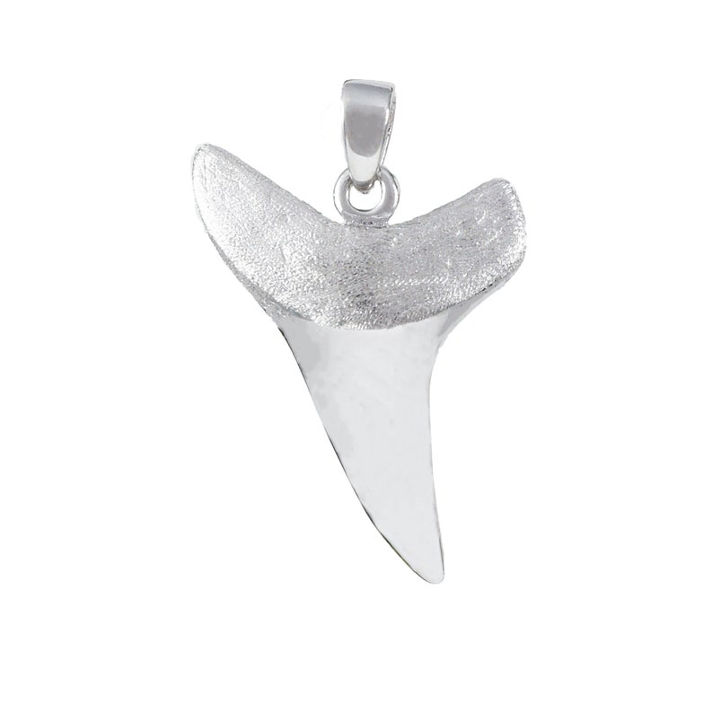 Sterling Silver Shark Teeth Pendant N6108 Birthday Valentine Wife Mom Gift Unique Hawaiian 3D Shark Teeth Necklace Island Jewelry