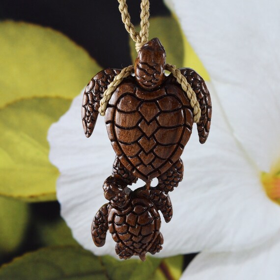Wooden turtle necklace deals