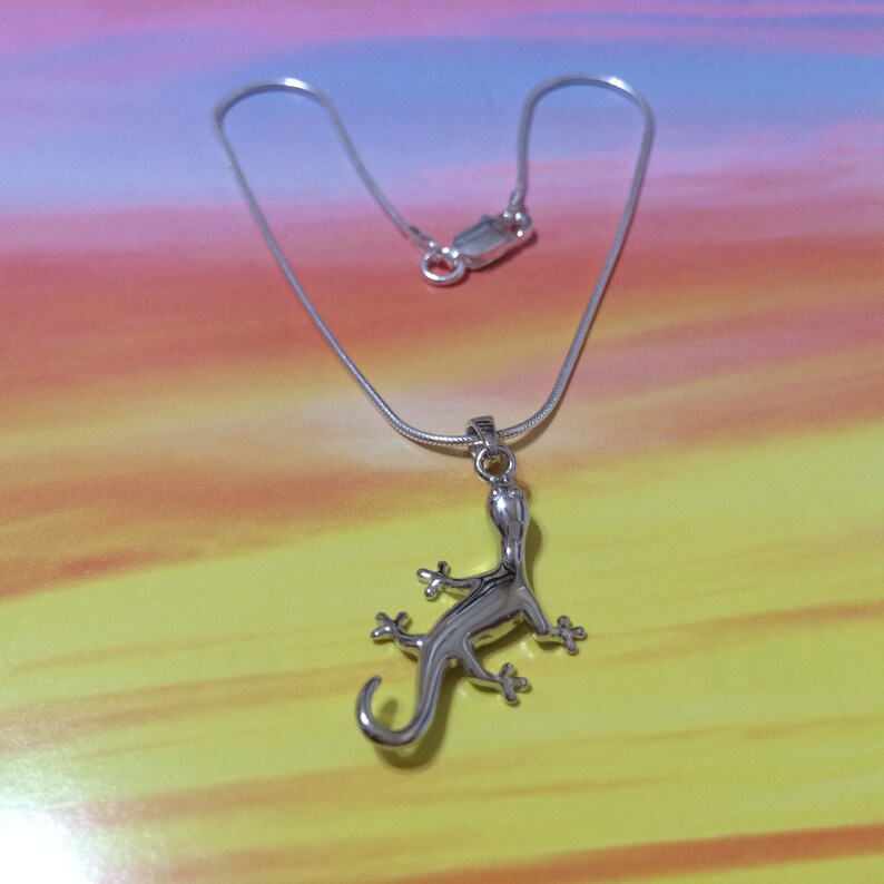 Unique Large Hawaiian Gecko Anklet or Bracelet A2020 Birthday Mom Wife Christmas Gift Island Jewelry Sterling Silver Gecko Charm Bracelet