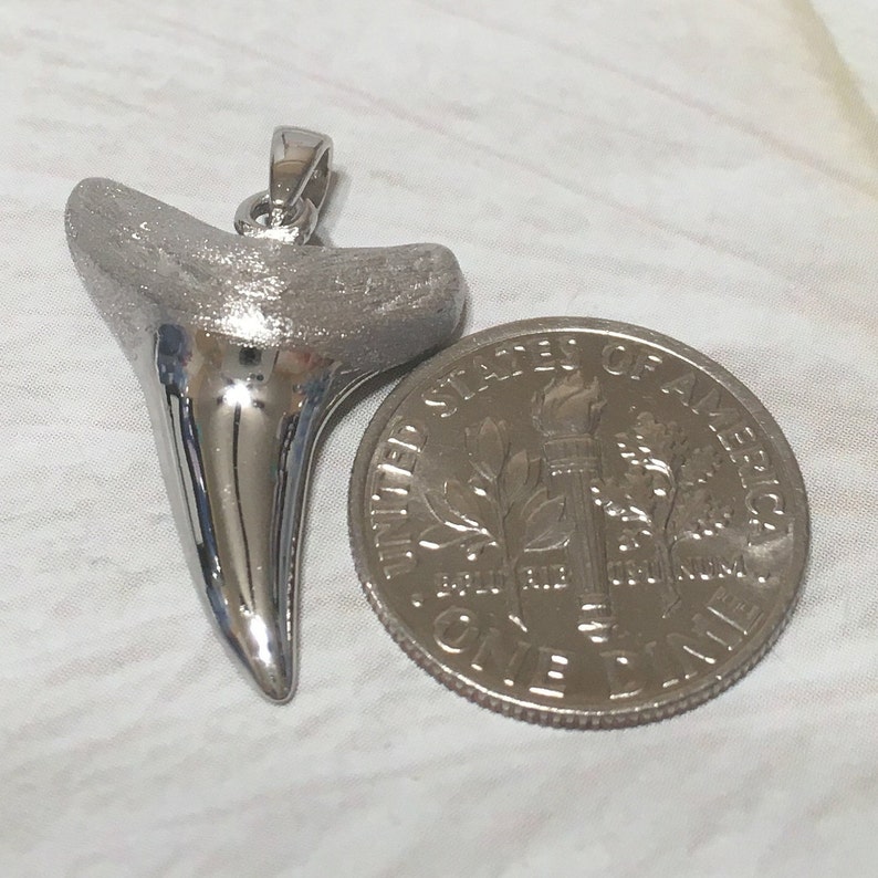 Sterling Silver Shark Teeth Pendant N6108 Birthday Valentine Wife Mom Gift Unique Hawaiian 3D Shark Teeth Necklace Island Jewelry