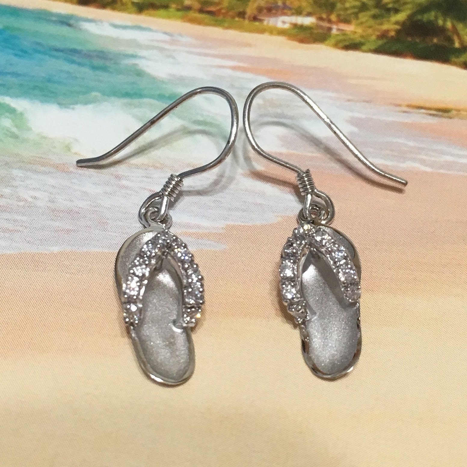 Beautiful Hawaiian Slipper Earring Sterling Silver Slipper | Etsy