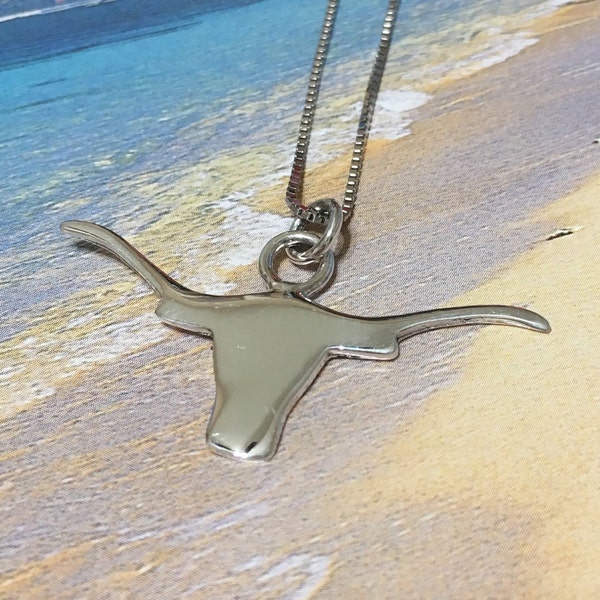 CarterGore Sterling Silver Texas Longhorn Necklace