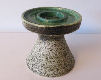 Pieter Groeneveldt Birch bark earthenware candlestick with glass glaze. 1950s. Vintage. Mid-Century.