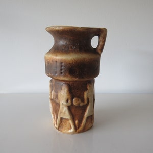 Earthenware Luigi Santi vase . Italy. 70s. Mid Century . Vintage.