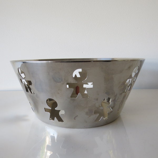 Fruit bowl Stainless steel Girotondo Alessi Italy . Design. King Kong.