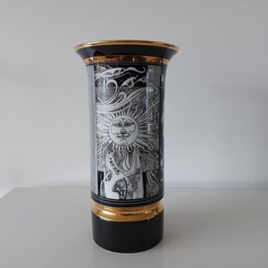 Modernist Vase Porcelain, Holohaza Hungary, Vintage, Design. 1980s.Op Art. Endre Szasz.