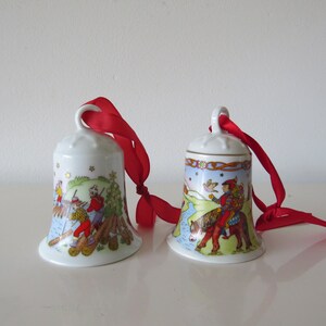 2x porcelain Christmas bells Hutschenreuther. Germany. Ole Winther.
