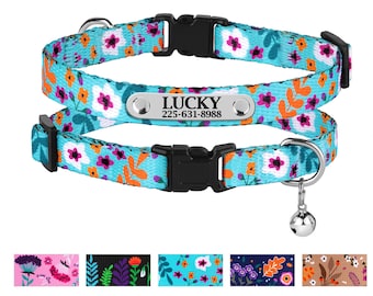 BELL AND SPLIT RINGS pink rs engraving ROSEWOOD REFLECTIVE CAT COLLAR WITH ENGRAVED ID TAG BELL AND SPLIT RINGS pink rs engraving ROSEWOOD REFLECTIVE CAT COLLAR WITH ENGRAVED ID TAG