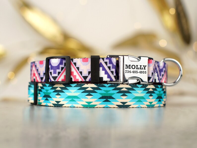 Southwestern Dog Collar Personalized Dog Collar Nylon Pet Etsy