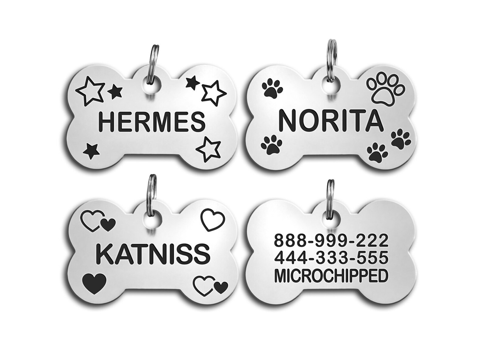 Bone Shaped Dog Tag Customized Dog Tag Personalized Pet Tag Etsy