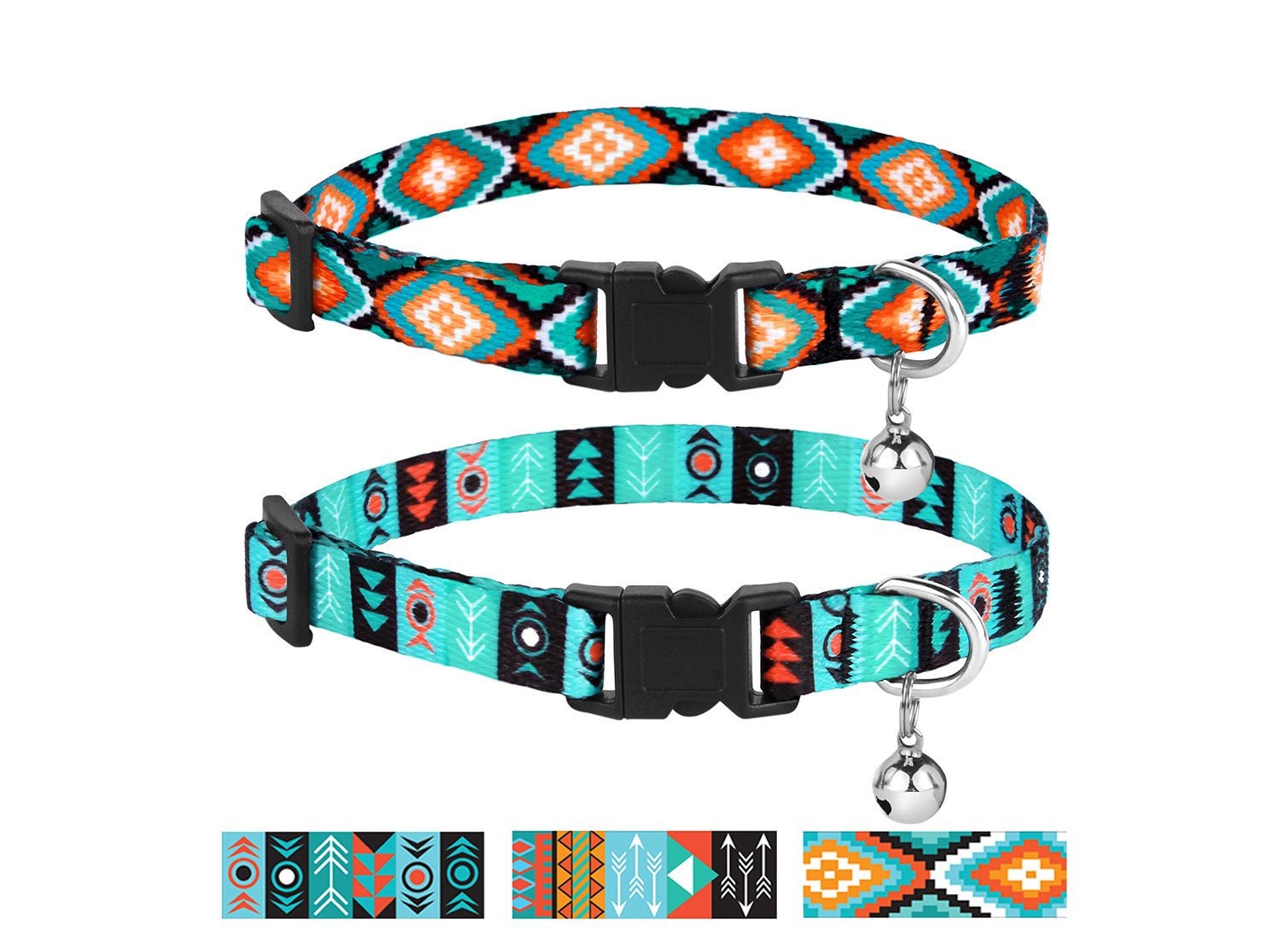 Cat Collar Set of 2 Breakaway Cat Collars Tribal Cat Collar Etsy