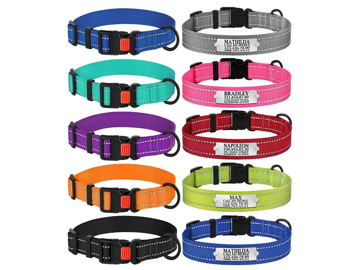 Custom Dog Collar With Name Plate Engraved Id Collar for Dog Etsy