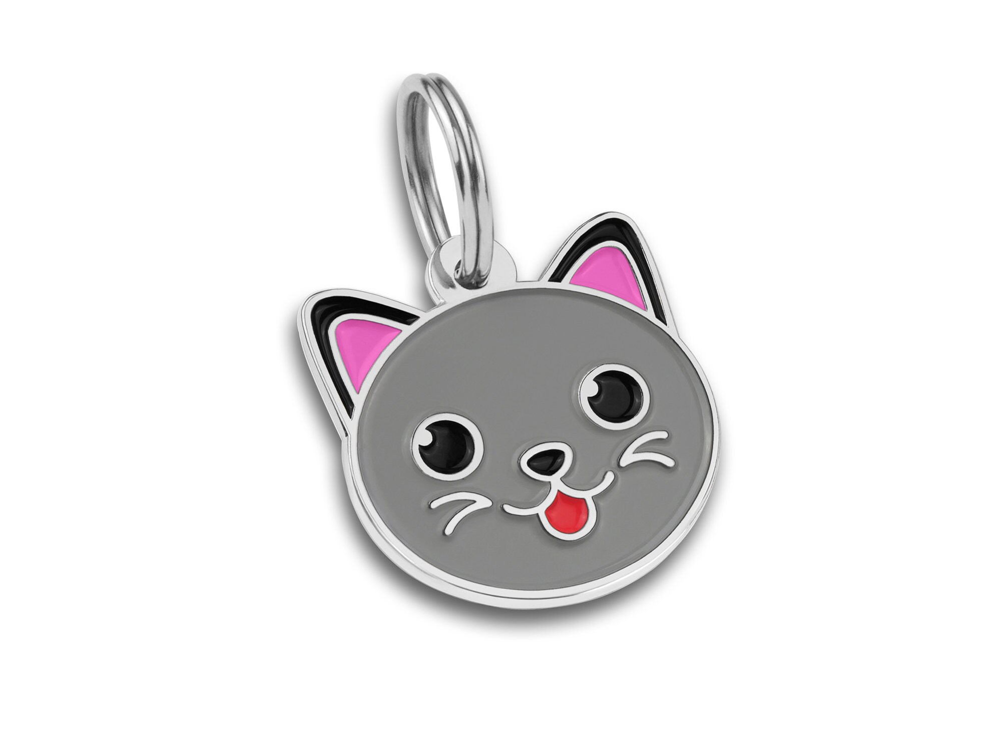 Cat Face Shaped Cat Tag Custom Cat ID Tags Personalized Pet Etsy